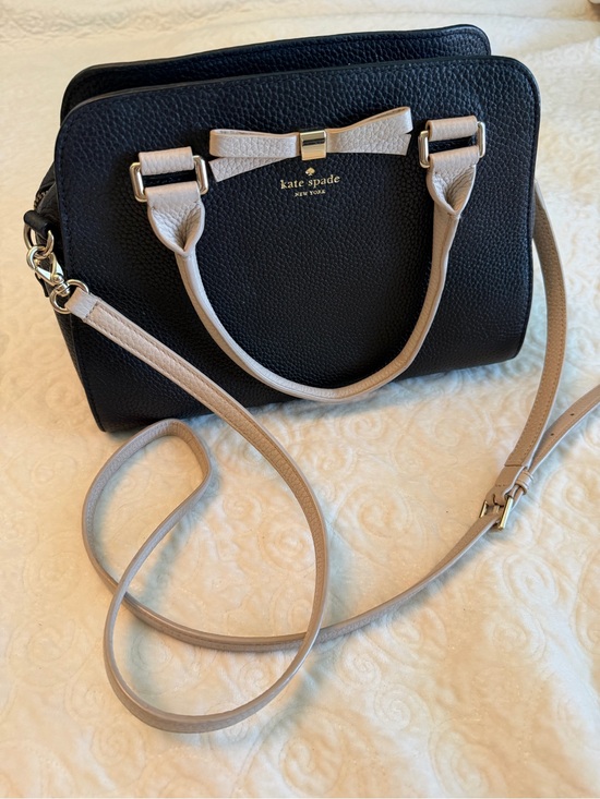 kate spade Handbags - kate spade Black & Taupe Bow Satchel with Crossbody Strap